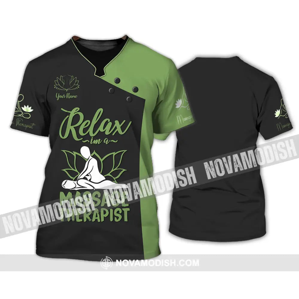 Unisex Shirt - Custom Name Massage Therapist Shirt Green Massage Tools T-Shirt / S T-shirt