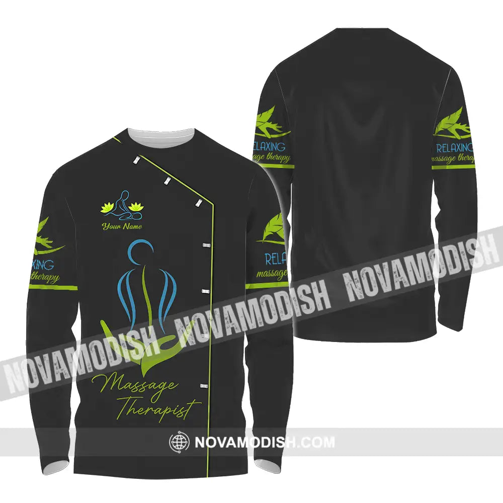 Unisex Shirt - Custom Name Shirt Massage Therapist Long Sleeve Shirt / S T-shirt