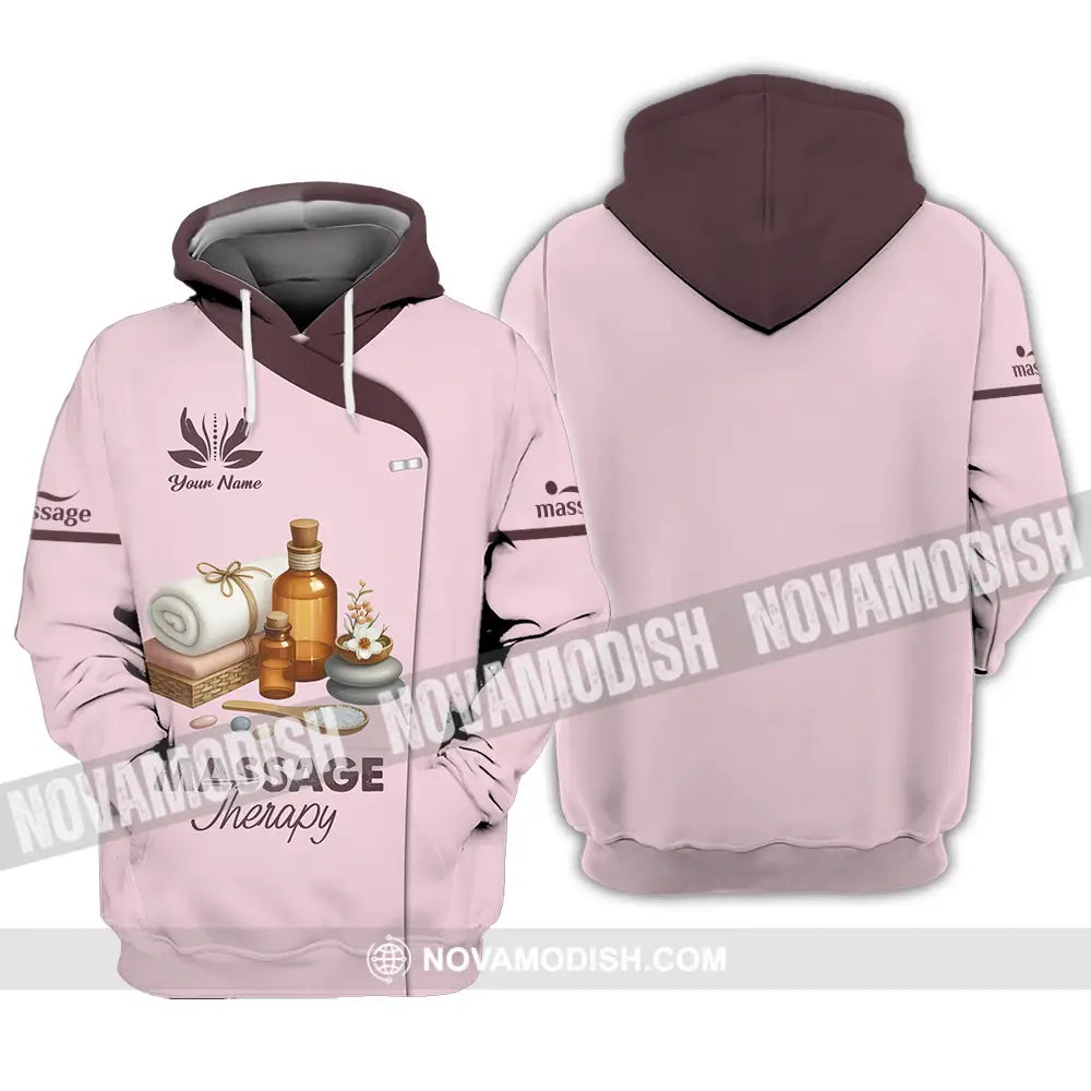 Unisex Shirt - Custom Name Massage Therapist Shirt Lotus Hoodie / S T-shirt