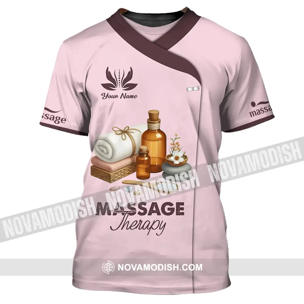 Unisex Shirt - Custom Name Massage Therapist Shirt Lotus T-Shirt / S T-shirt