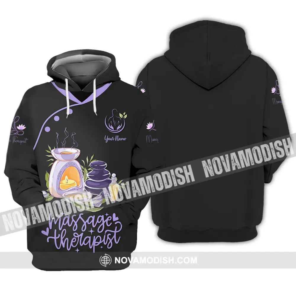 Unisex Shirt - Custom Name Massage Therapist Shirt Purple Massage Tools Hoodie / S T-shirt