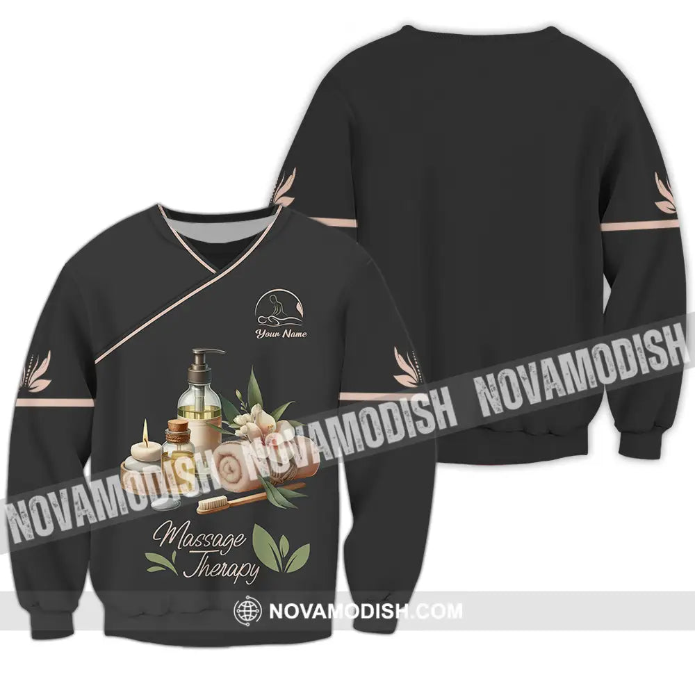 Unisex Shirt - Custom Name Massage Therapist Shirt Massage Tools Long Sleeve / S T-shirt