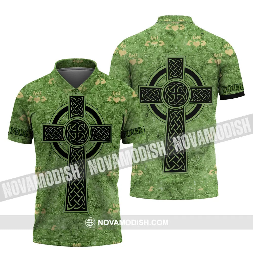 Unisex Shirt - Custom Name Shirt - Mini Heart Patrick’s Day Gift Happy Saint Patrick’s Day Polo Shirt / S T-shirt