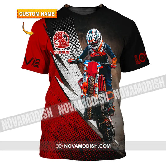 Unisex Shirt - Custom Name Motobike Shirt For Player Love T-shirt