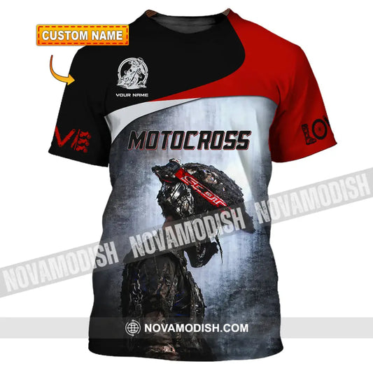 Unisex Shirt - Custom Name Motocross Sport Shirt Sporty Human T-shirt