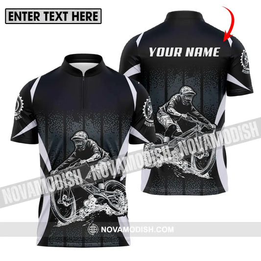 Unisex Shirt - Custom Name Mountain Bike Shirt Black Biker T-shirt