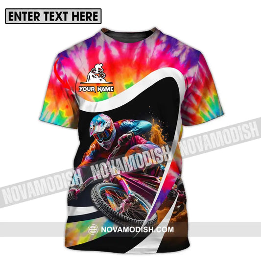 Unisex Shirt - Custom Name Mountain Bike Shirt For Player Colourful T-shirt