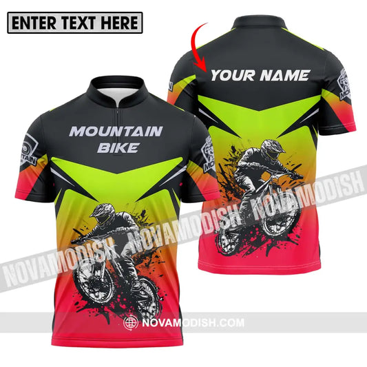 Unisex Shirt - Custom Name Mountain Bike Shirt For Player Three Color T-shirt