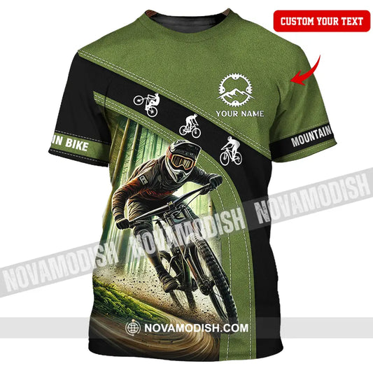 Unisex Shirt - Custom Name Mountain Bike Shirt Forest Mountain Bike Player T-shirt
