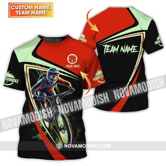Unisex Shirt - Custom Name Mountain Bike Sport Shirt Biker T-shirt