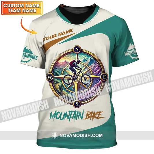 Unisex Shirt - Custom Name Mountain Bike Sport Shirt Compass Biker T-shirt