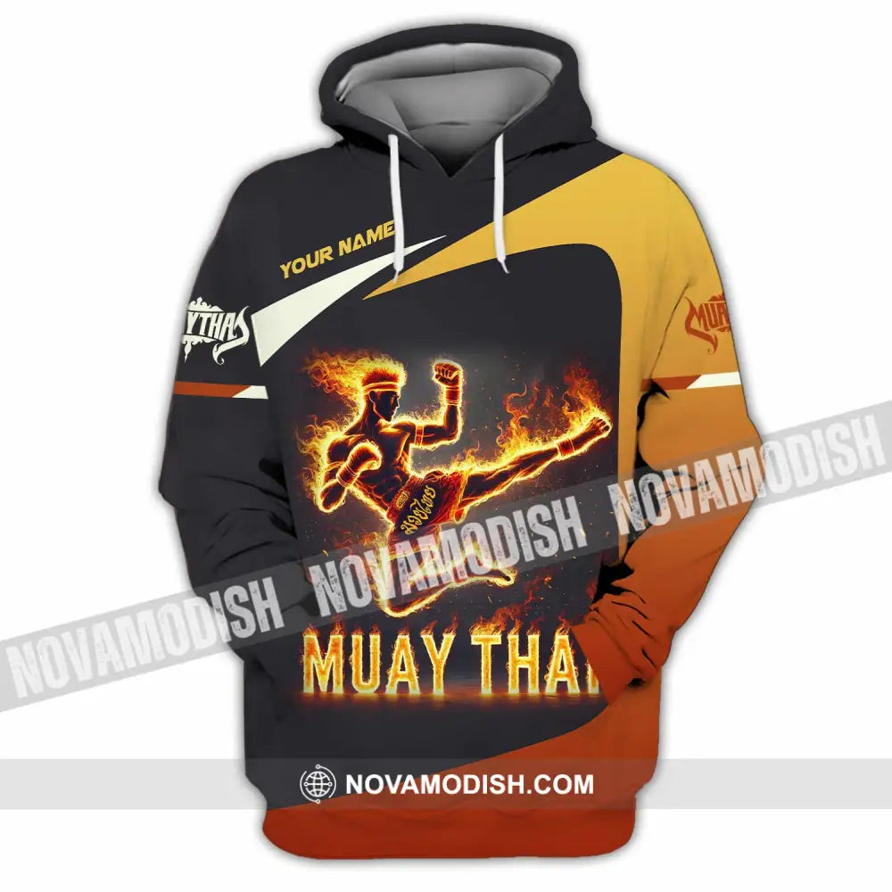 Unisex Shirt Custom Name Muay Thai Polo Long Sleeve Hoodie / S T-Shirt