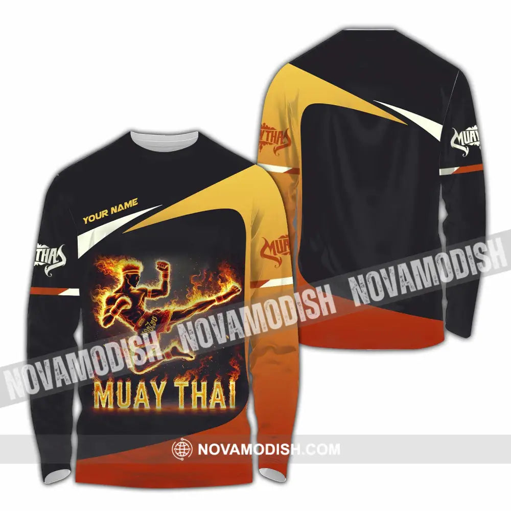 Unisex Shirt Custom Name Muay Thai Polo Long Sleeve / S T-Shirt