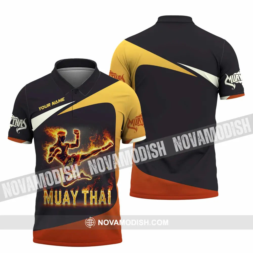 Unisex Shirt Custom Name Muay Thai Polo Long Sleeve / S T-Shirt