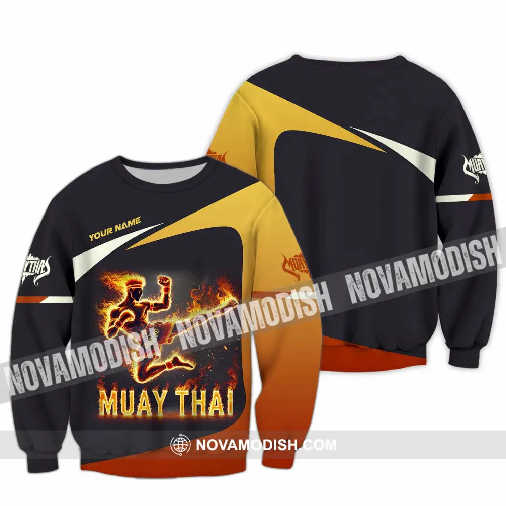 Unisex Shirt Custom Name Muay Thai Polo Long Sleeve / S T-Shirt