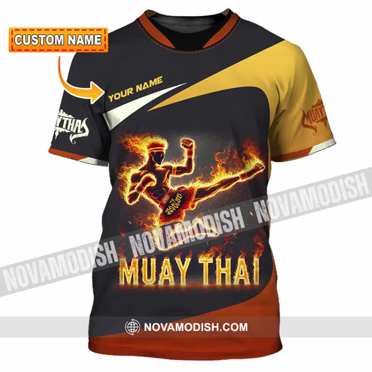 Unisex Shirt Custom Name Muay Thai Polo Long Sleeve T-Shirt