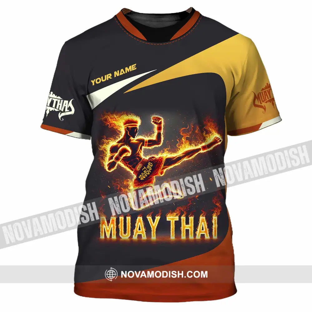 Unisex Shirt Custom Name Muay Thai Polo Long Sleeve T-Shirt / S T-Shirt