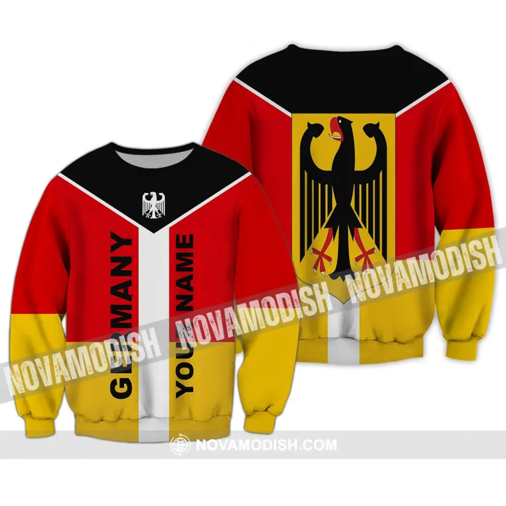 Unisex Shirt - Custom Name Shirt - Neo Germany Color 3D Shirt Long Sleeve / S T-shirt