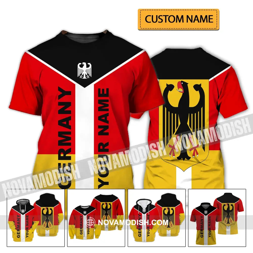 Unisex Shirt - Custom Name Shirt - Neo Germany Color 3D Shirt T-shirt