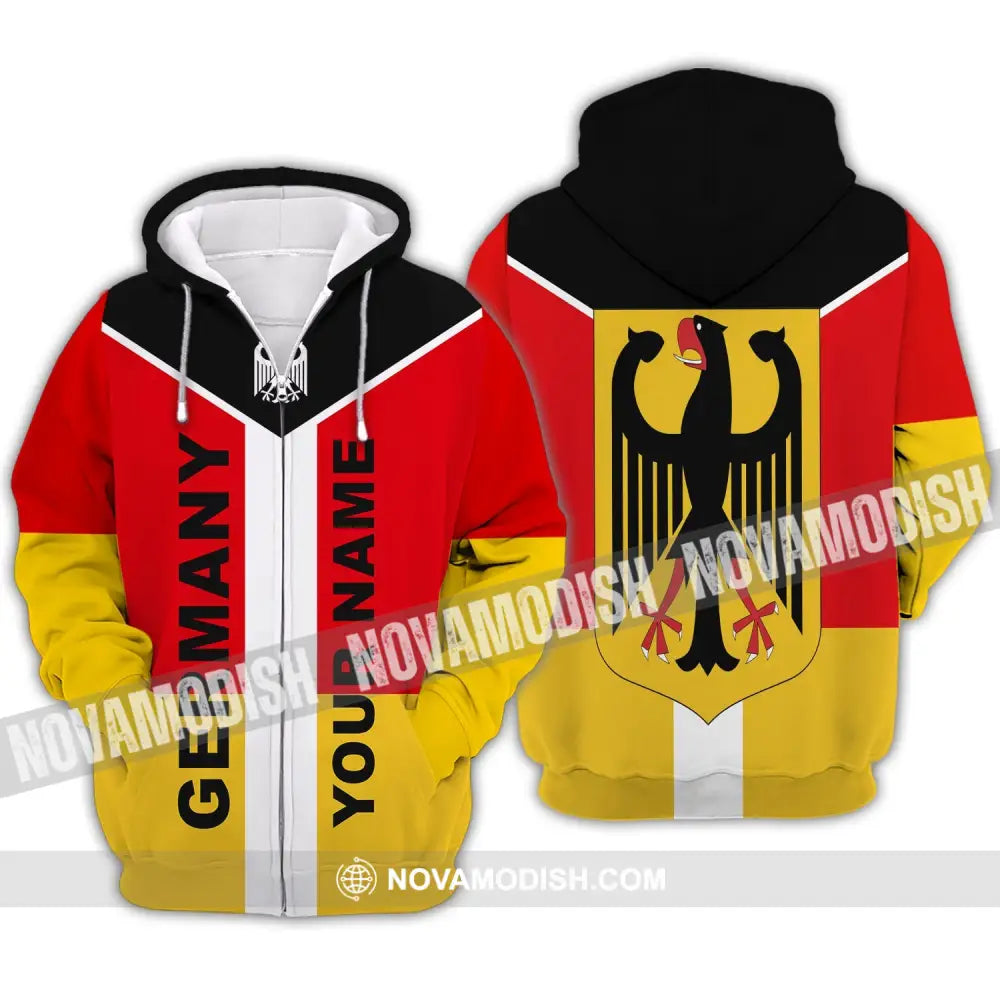Unisex Shirt - Custom Name Shirt - Neo Germany Color 3D Shirt Zipper Hoodie / S T-shirt