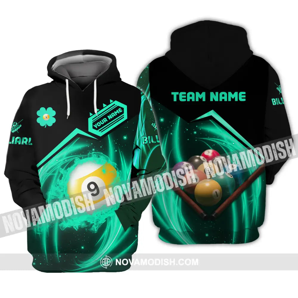 Unisex Shirt - Custom Name Neon Color Shirt Billiard Hoodie / S T-shirt