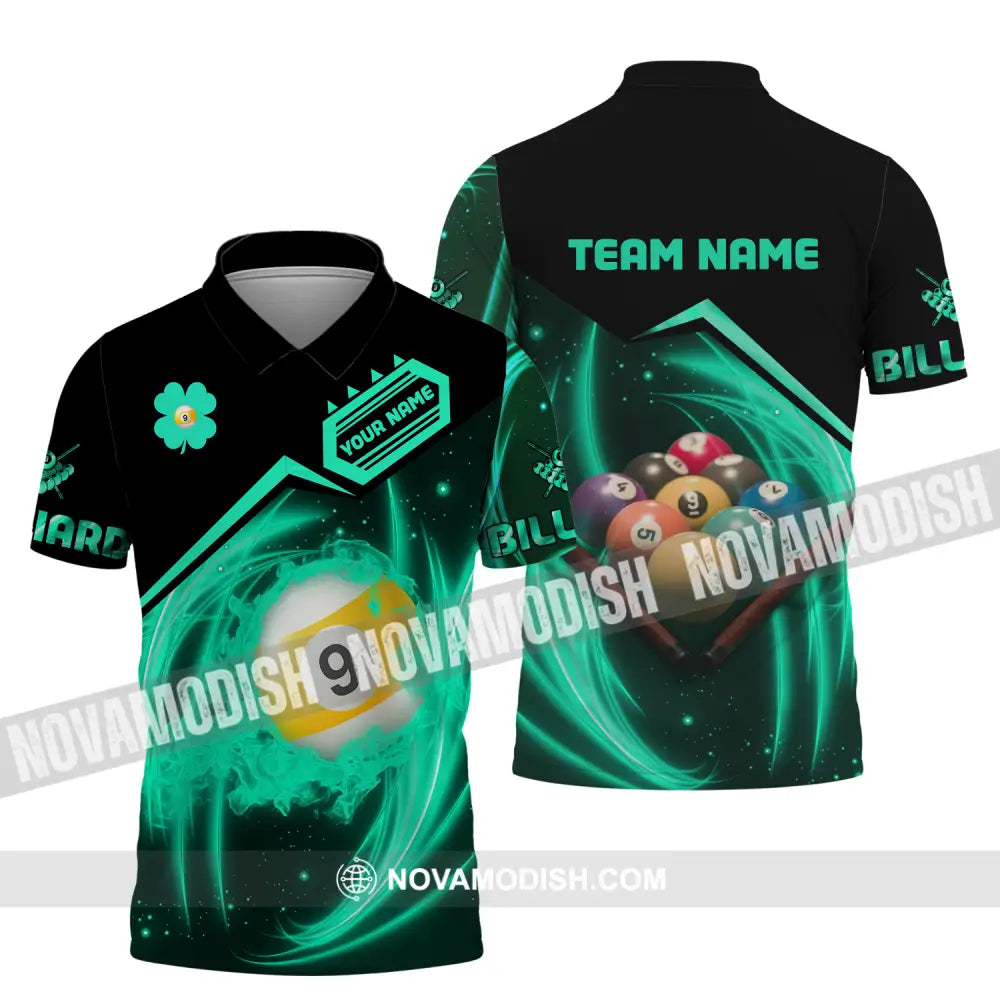Unisex Shirt - Custom Name Neon Color Shirt Billiard Polo Shirt / S T-shirt