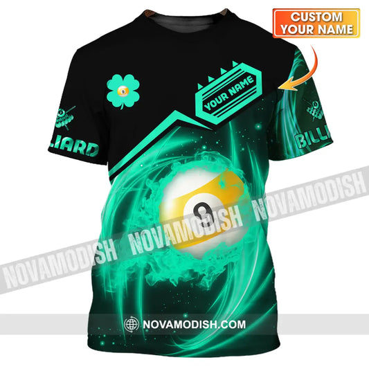Unisex Shirt - Custom Name Neon Color Shirt Billiard T-shirt