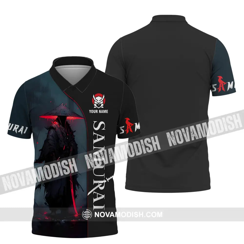 Unisex Shirt - Custom Name Night Samurai Shirt Polo Shirt / S T-shirt