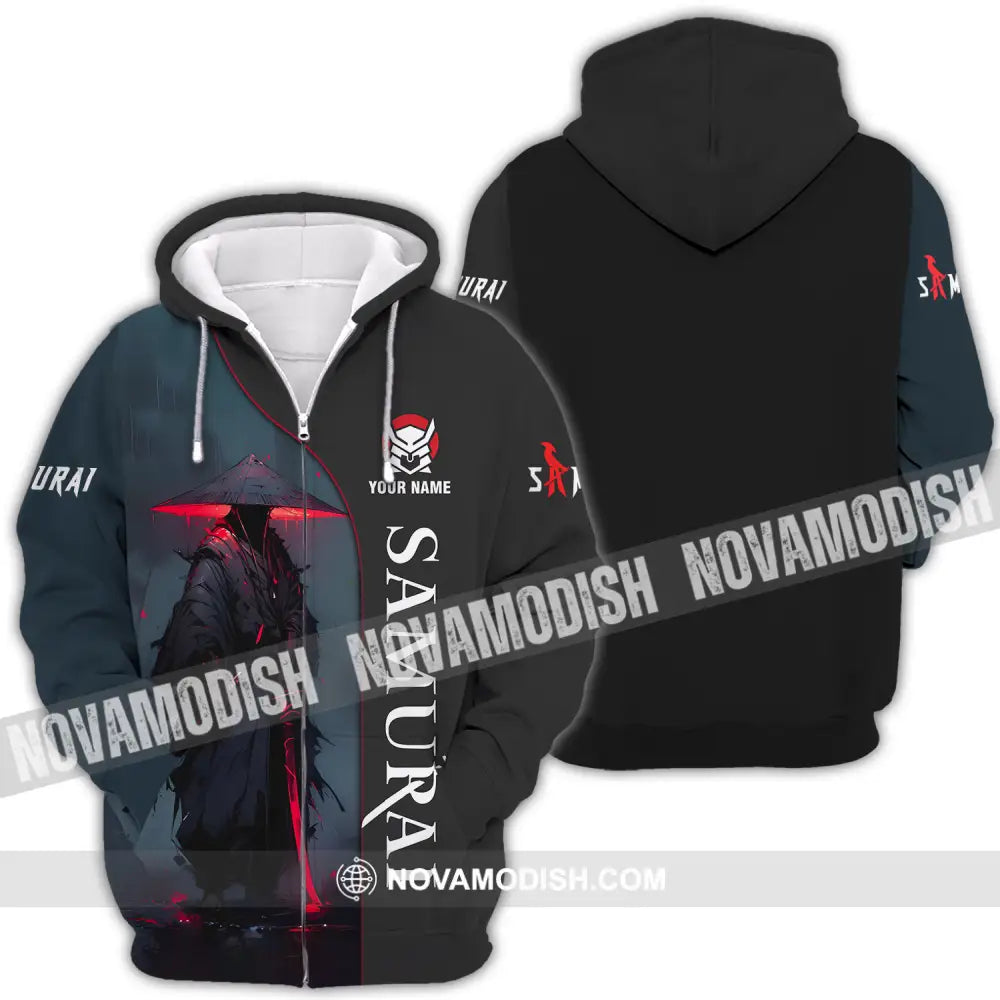 Unisex Shirt - Custom Name Night Samurai Shirt Zipper Hoodie / S T-shirt