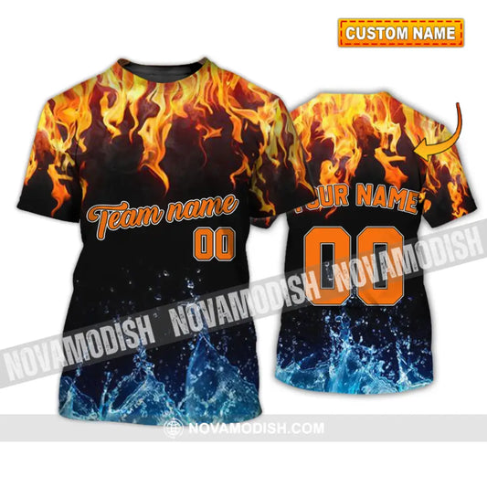 Unisex Shirt - Custom Name Number And Team Name T-Shirt - Hot Fire And Cool Water T-shirt