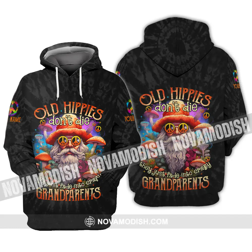 Unisex Shirt - Custom Name Old Hippie Don’t Die Shirt Hoodie / S T-shirt