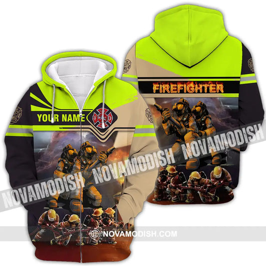 Unisex Shirt - Custom Name Patriot Day 911 Shirt Fire Dept Zipper Hoodie / S T-shirt