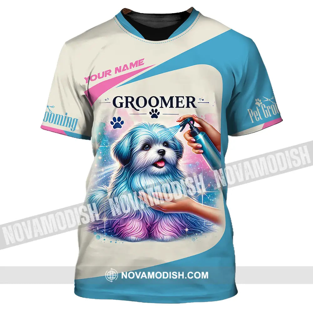 Unisex Shirt - Custom Name Pet Groomer Shirt T-Shirt / S T-shirt