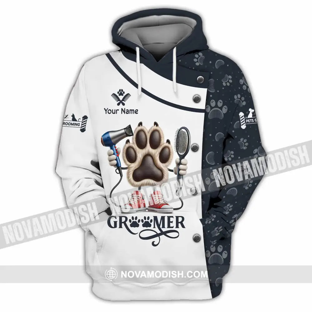 Unisex Shirt Custom Name Pet Grooming Shop T-Shirt Hoodie / S T-Shirt