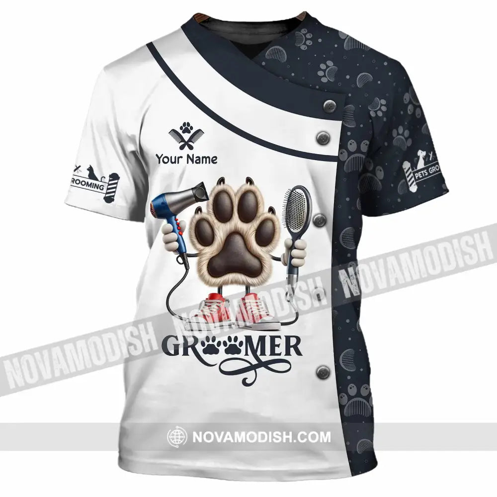 Unisex Shirt Custom Name Pet Grooming Shop T-Shirt / S T-Shirt
