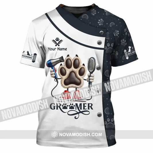 Unisex Shirt Custom Name Pet Grooming Shop T-Shirt / S T-Shirt