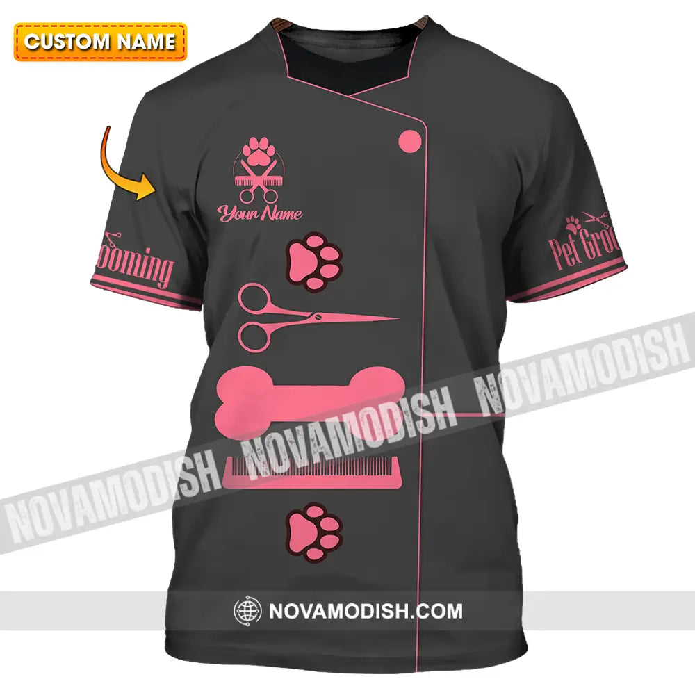 Unisex Shirt - Custom Name Pet Grooming Shirt T-shirt