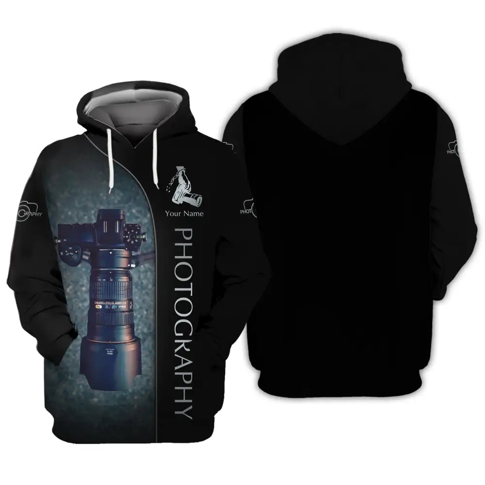 Unisex Shirt Custom Name Photography Gift For Photographers Camera Lover Hoodie / S T-Shirt