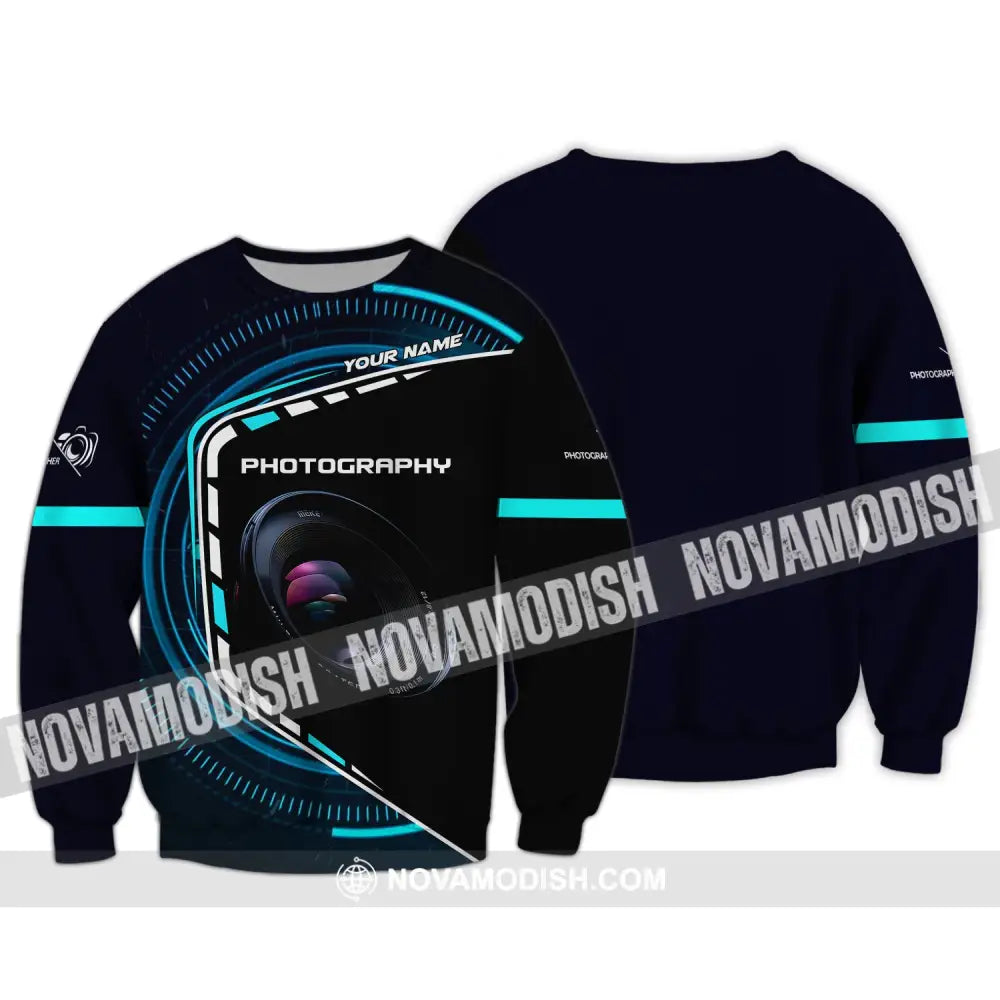 Unisex Shirt Custom Name Photography T-Shirt Gift For Photographers Long Sleeve / S