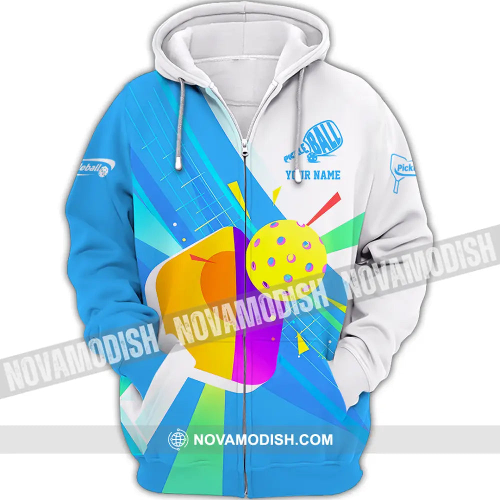 Unisex Shirt - Custom Name Pickleball Color Shirt Zipper Hoodie / S T-shirt