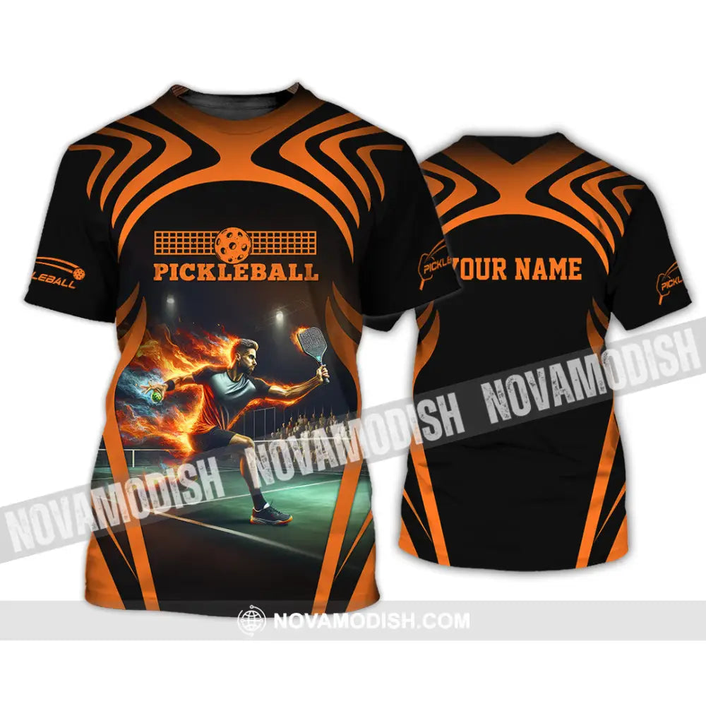 Unisex Shirt - Custom Name Pickleball Shirt Fire Playing T-Shirt / S T-shirt