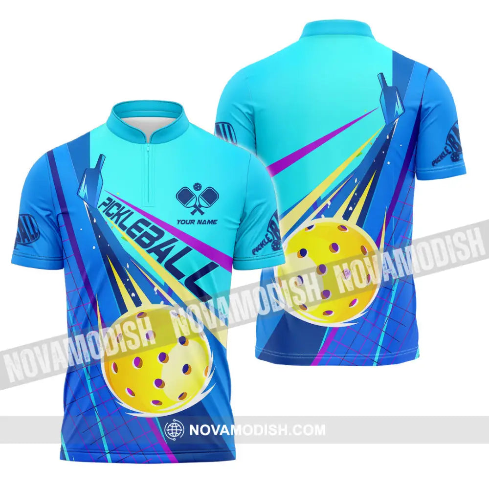 Unisex Shirt - Custom Name Pickleball Player Shirt Zipper Polo Shirt / S T-shirt