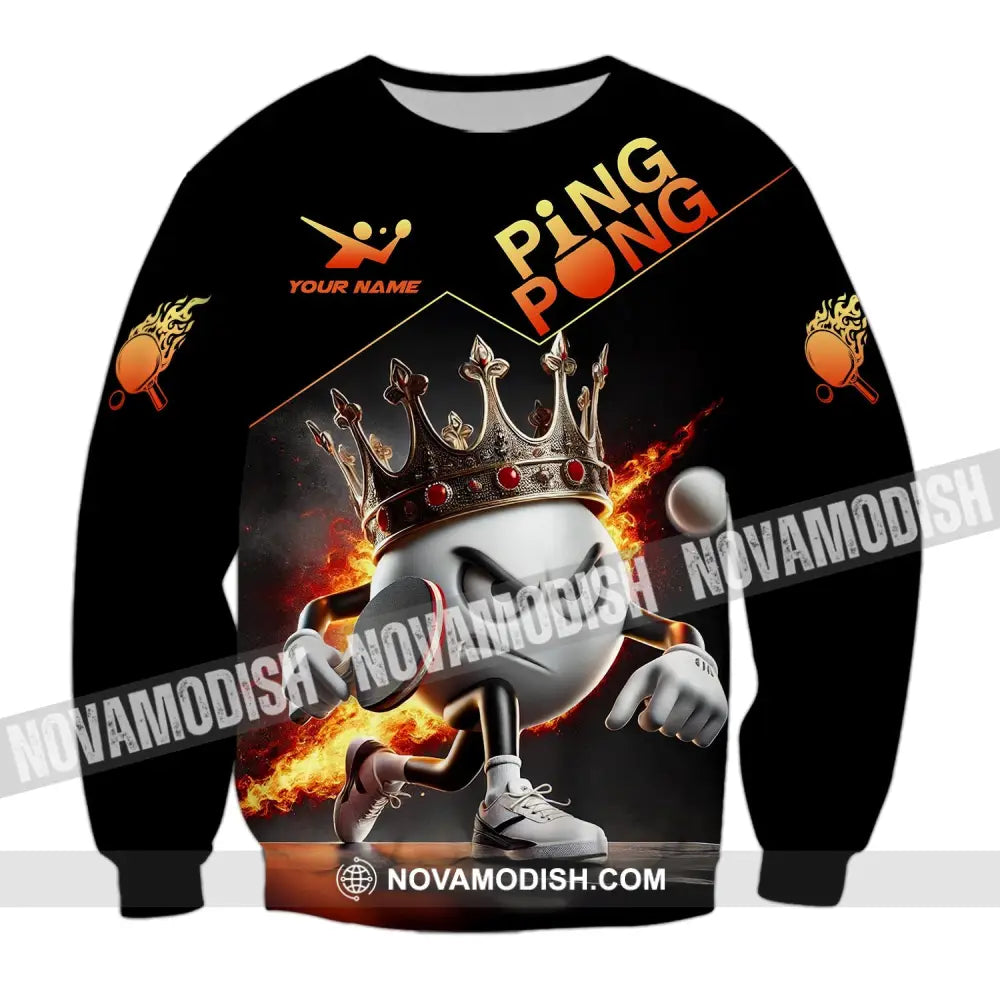 Unisex Shirt Custom Name Ping Pong Gift For Lover Long Sleeve / S T-Shirt