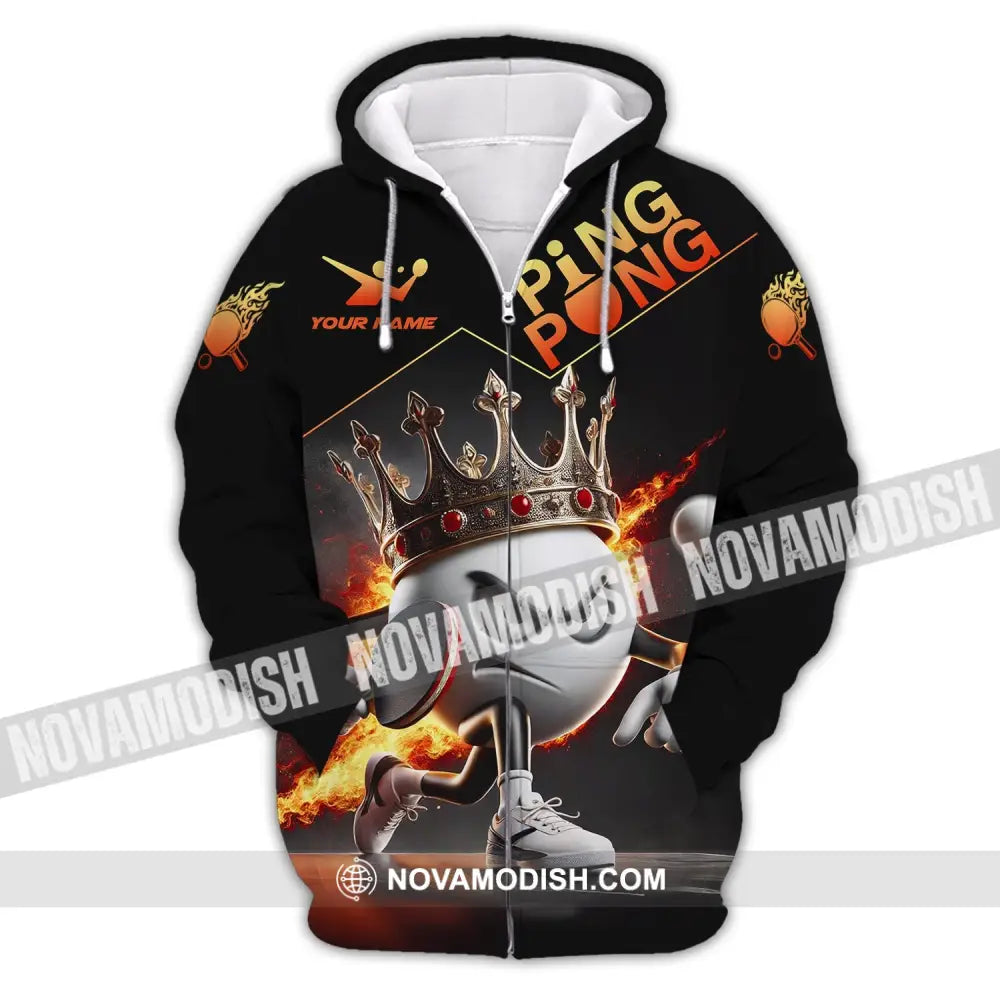 Unisex Shirt Custom Name Ping Pong Gift For Lover Zipper Hoodie / S T-Shirt