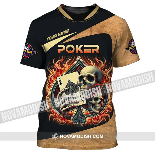 Unisex Shirt Custom Name Poker Casino Hoodie Polo Long Sleeve T-Shirt / S