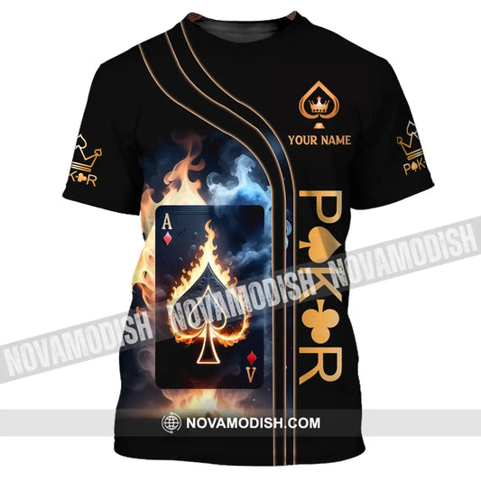 Unisex Shirt Custom Name Poker Casino Hoodie Polo Long Sleeve T-Shirt / S