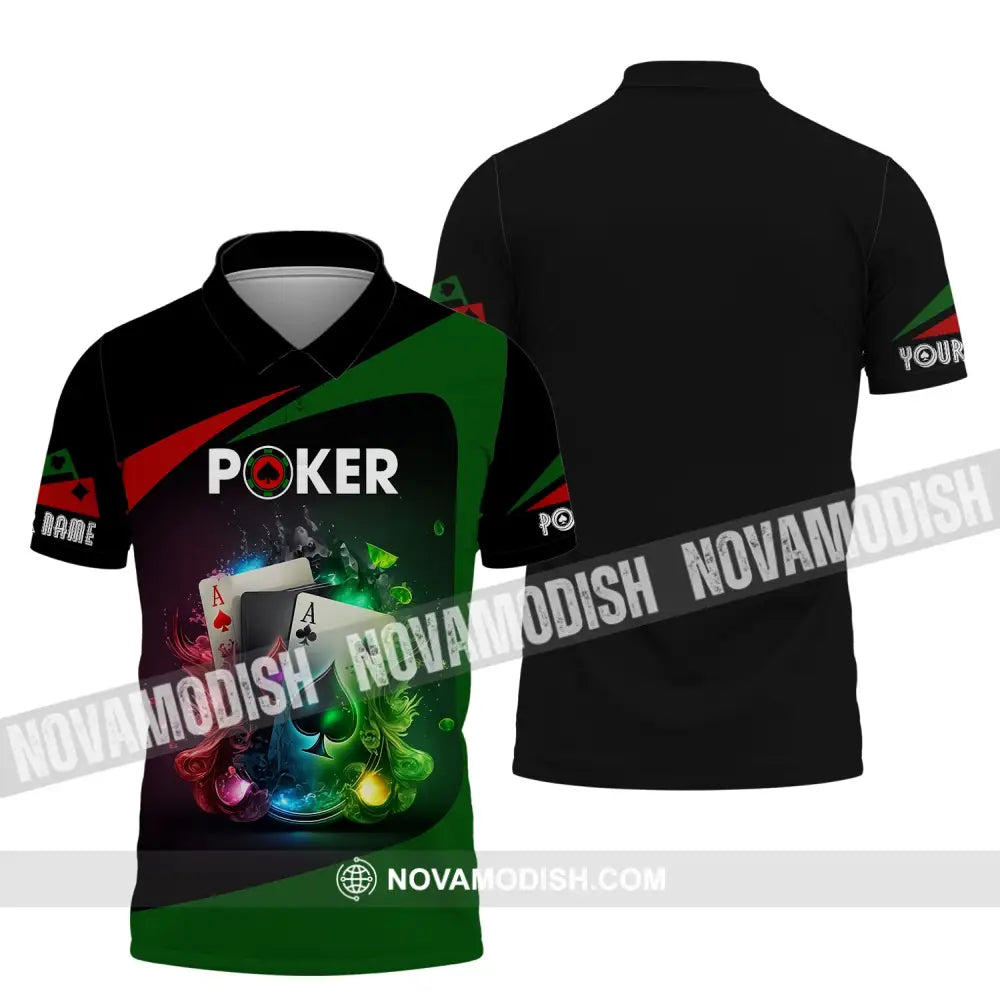Unisex Shirt Custom Name Poker T-Shirt Casino Gift Polo / S
