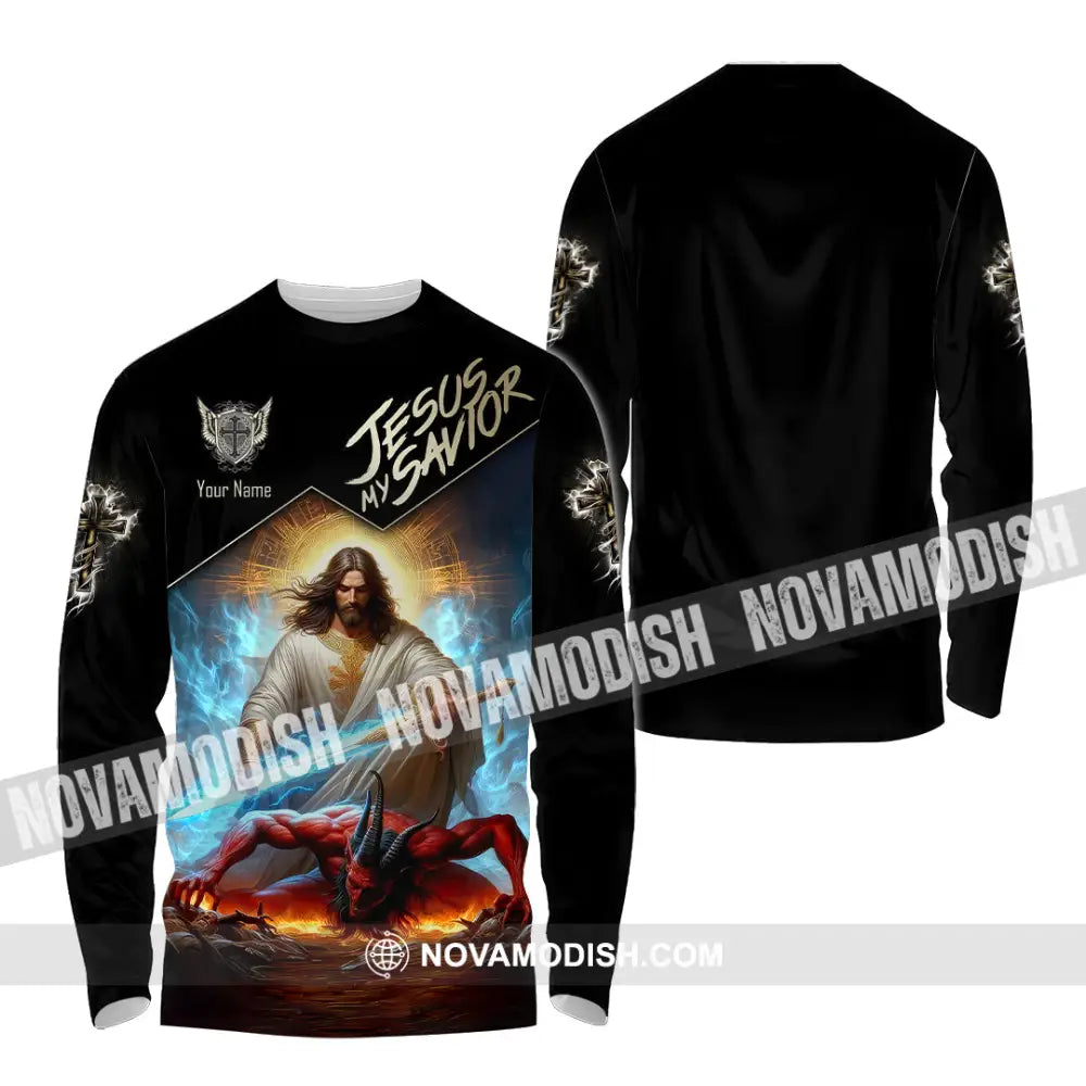 Unisex Shirt - Custom Name Shirt Punish Jesus My Savior Long Sleeve Shirt / S T-shirt