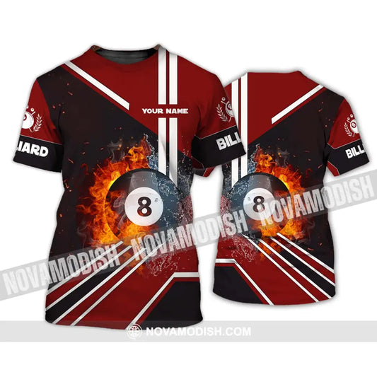 Unisex Shirt - Custom Name Shirt Red Billiard Ball 8 T-Shirt / S T-shirt