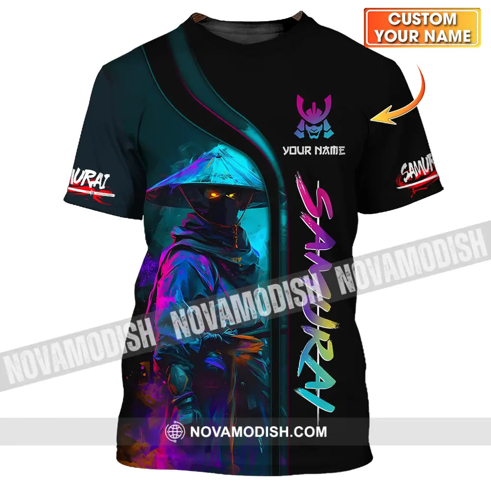 Unisex Shirt - Custom Name Samurai Shirt Colorful T-shirt